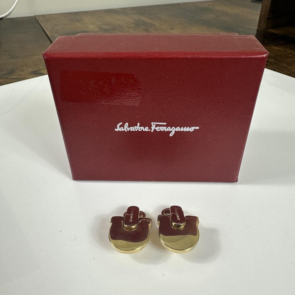 Salvatore Ferragamo Shoe Charms Womens One Size Gold Gancini Clips Made Italy